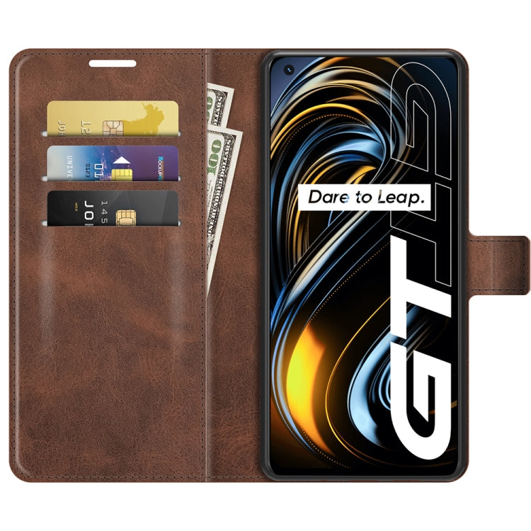 For OPPO Realme GT 5G/Realme Q3 Pro 5G Retro Calf Pattern Buckle Horizontal Flip Leather Case with Holder & Card Slots & Wallet