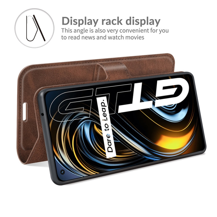 For OPPO Realme GT 5G/Realme Q3 Pro 5G Retro Calf Pattern Buckle Horizontal Flip Leather Case with Holder & Card Slots & Wallet