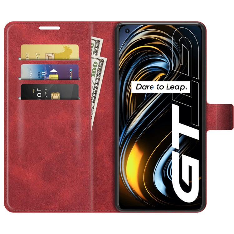 For OPPO Realme GT 5G/Realme Q3 Pro 5G Retro Calf Pattern Buckle Horizontal Flip Leather Case with Holder & Card Slots & Wallet