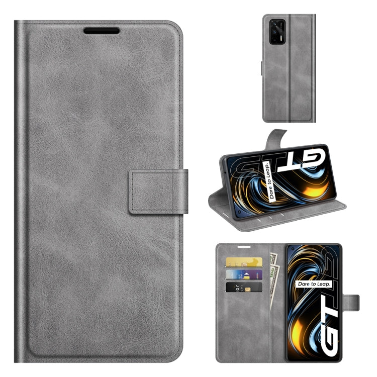 For OPPO Realme GT 5G/Realme Q3 Pro 5G Retro Calf Pattern Buckle Horizontal Flip Leather Case with Holder & Card Slots & Wallet