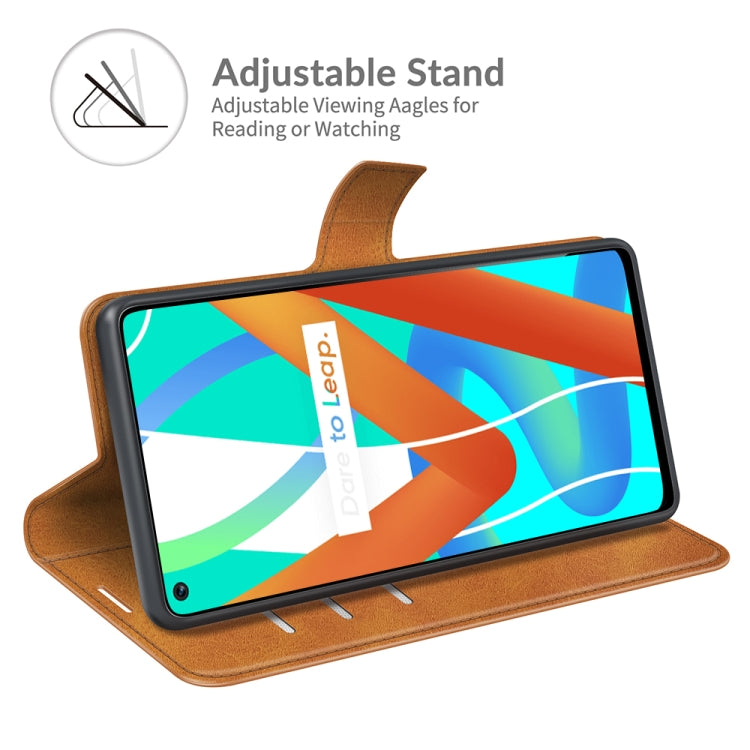 For OPPO Realme Q3i 5G/Realme Q3 5G Retro Calf Pattern Buckle Horizontal Flip Leather Case with Holder & Card Slots & Wallet