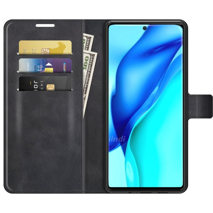 For Huawei P50 Pro Retro Calf Pattern Buckle Horizontal Flip Leather Case with Holder & Card Slots & Wallet