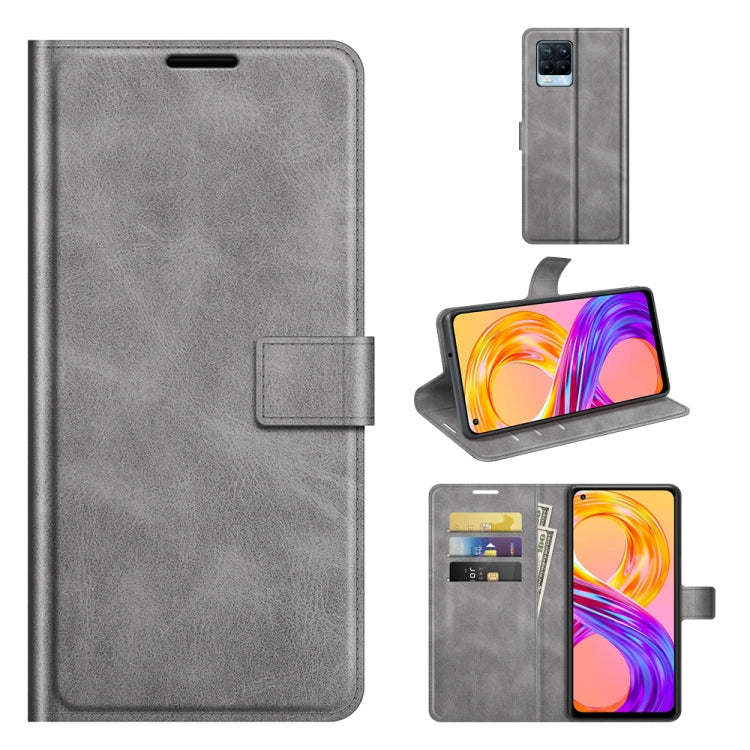 For OPPO Realme 8 / Realme 8 Pro Retro Calf Pattern Buckle Horizontal Flip Leather Case with Holder & Card Slots & Wallet