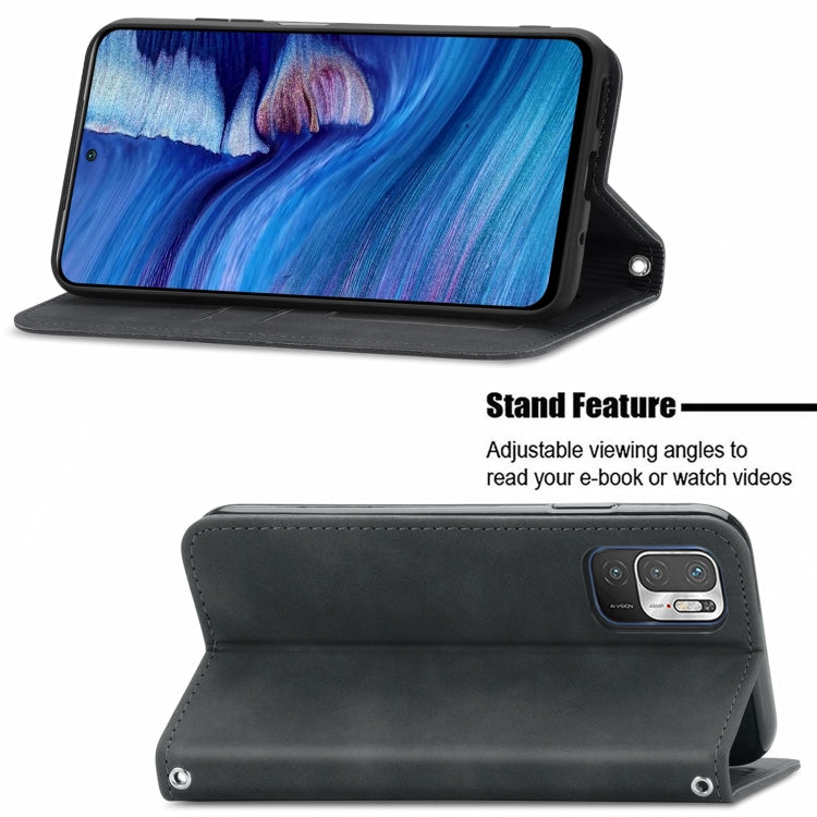 For Xiaomi Redmi Note10 5G Retro Skin Feel Business Magnetic Horizontal Flip Leather Case With Holder & Card Slots & Wallet & Photo Frame