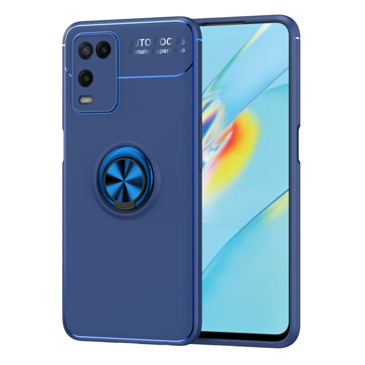 For OPPO A54 4G Metal Ring Holder 360 Degree Rotating TPU Case