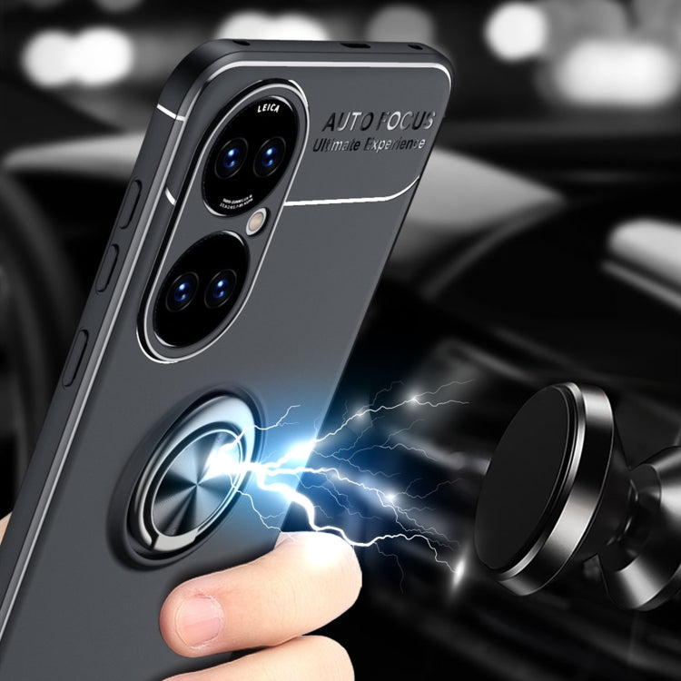 For Huawei P50 Metal Ring Holder 360 Degree Rotating TPU Case