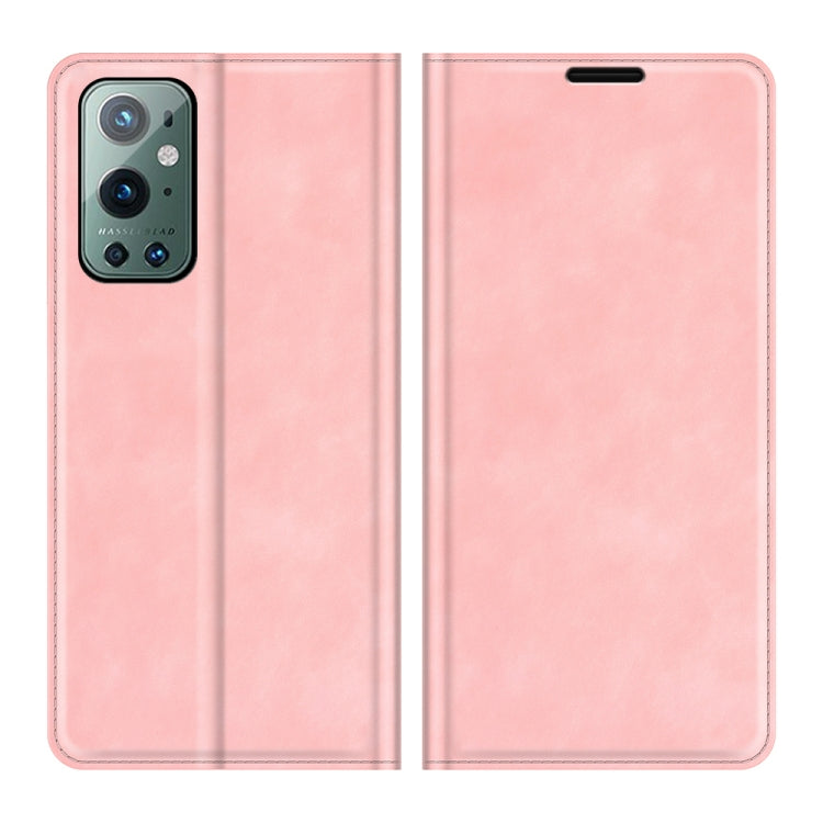 For OnePlus 9 Pro Retro-skin Business Magnetic Suction Leather Case with Holder & Card Slots & Wallet
