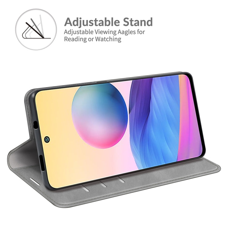 For Xiaomi Redmi Note 10 5G Retro-skin Business Magnetic Suction Leather Case with Holder & Card Slots & Wallet