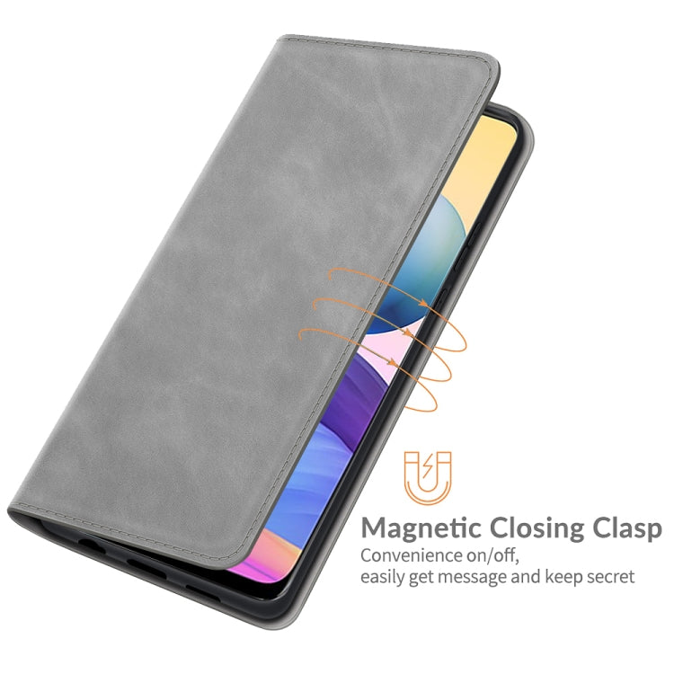 For Xiaomi Redmi Note 10 5G Retro-skin Business Magnetic Suction Leather Case with Holder & Card Slots & Wallet