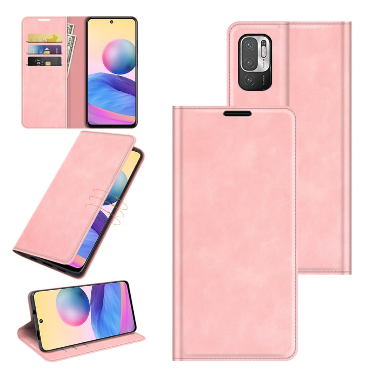 For Xiaomi Redmi Note 10 5G Retro-skin Business Magnetic Suction Leather Case with Holder & Card Slots & Wallet