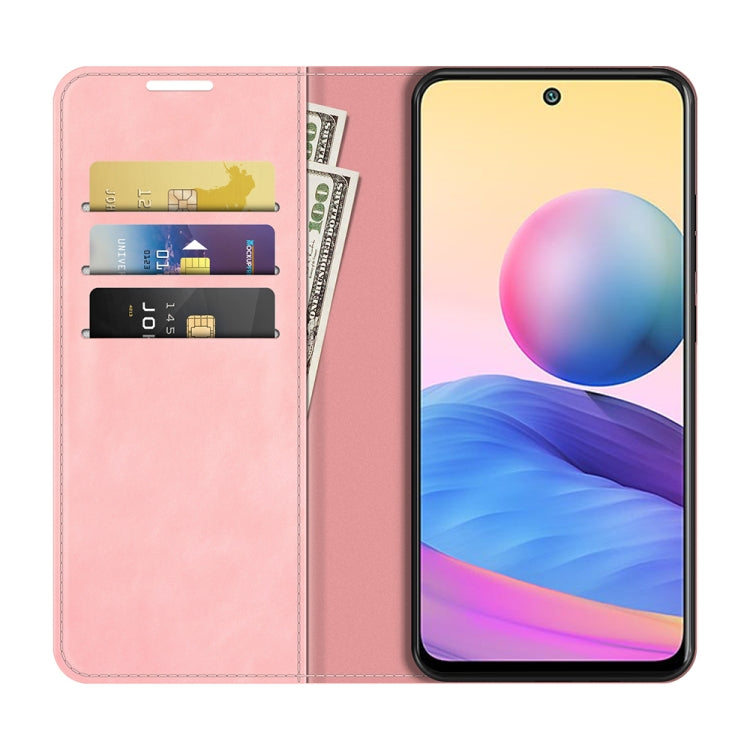 For Xiaomi Redmi Note 10 5G Retro-skin Business Magnetic Suction Leather Case with Holder & Card Slots & Wallet