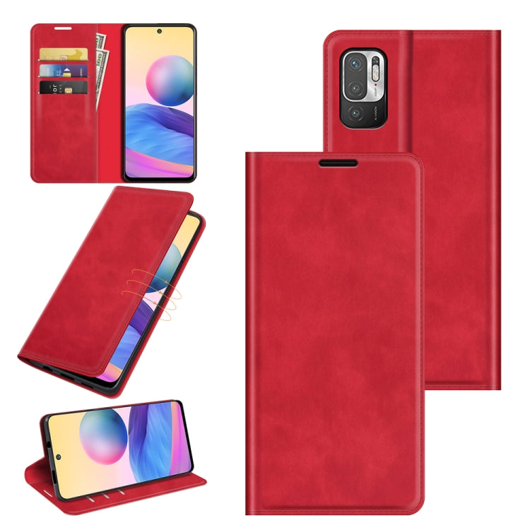 For Xiaomi Redmi Note 10 5G Retro-skin Business Magnetic Suction Leather Case with Holder & Card Slots & Wallet