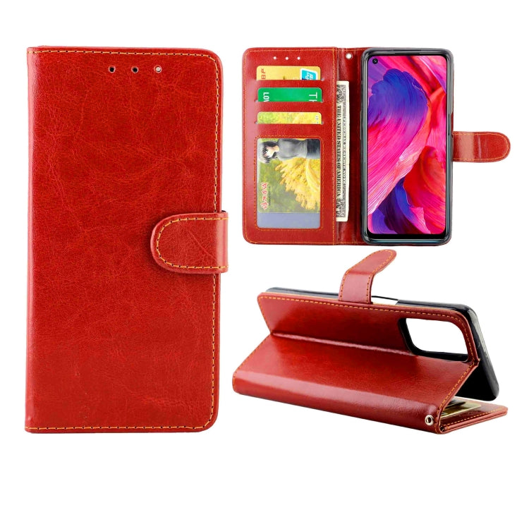 For OPPO A54 4G Crazy Horse Texture Leather Horizontal Flip Protective Case with Holder & Card Slots & Wallet & Photo Frame