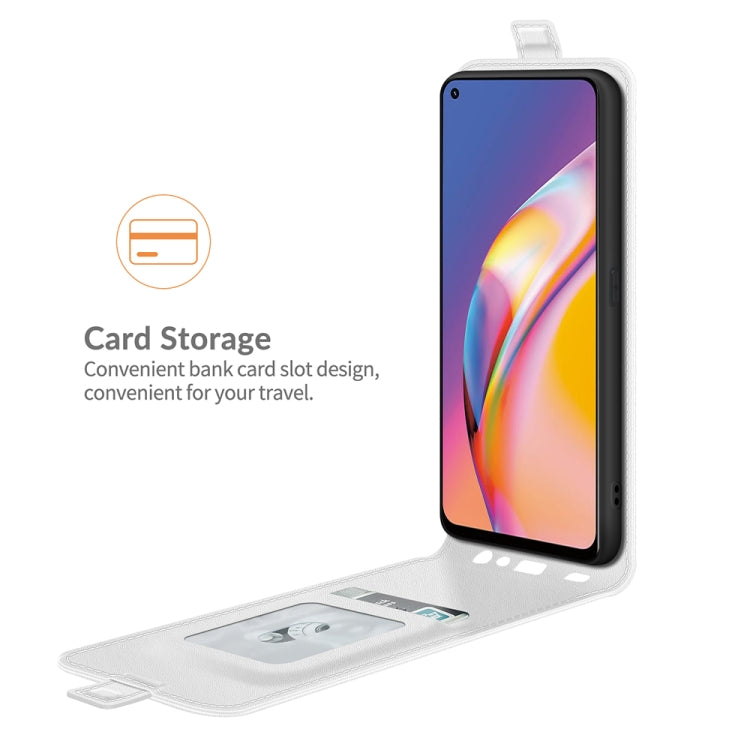 For OPPO A94 4G / F19 Pro / Reno5 Lite R64 Texture Single Vertical Flip Leather Protective Case with Card Slots & Photo Frame