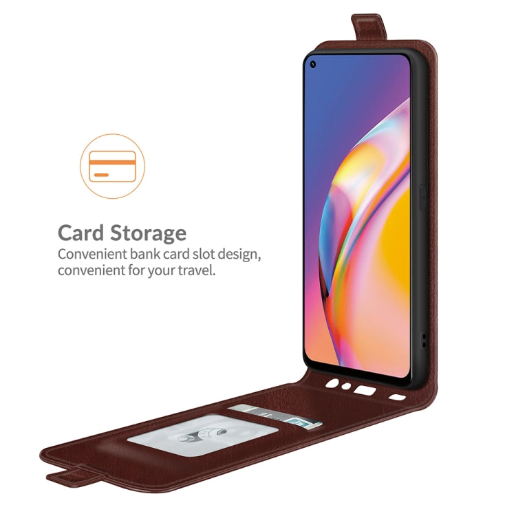 For OPPO A94 4G / F19 Pro / Reno5 Lite R64 Texture Single Vertical Flip Leather Protective Case with Card Slots & Photo Frame