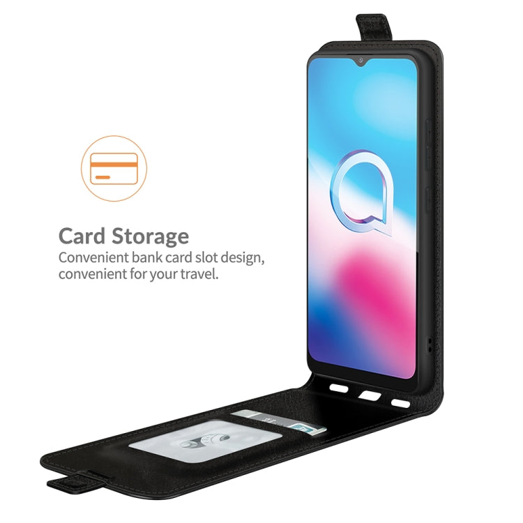 For Alcatel 1S 2021/3L 2021 R64 Texture Single Vertical Flip Leather Protective Case with Card Slots & Photo Frame