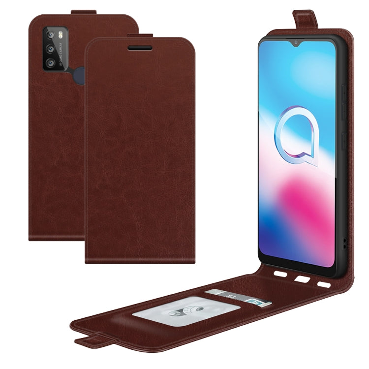 For Alcatel 1S 2021/3L 2021 R64 Texture Single Vertical Flip Leather Protective Case with Card Slots & Photo Frame