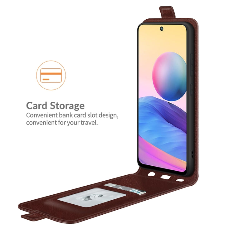 For Xiaomi Redmi Note 10 5G R64 Texture Single Vertical Flip Leather Protective Case with Card Slots & Photo Frame