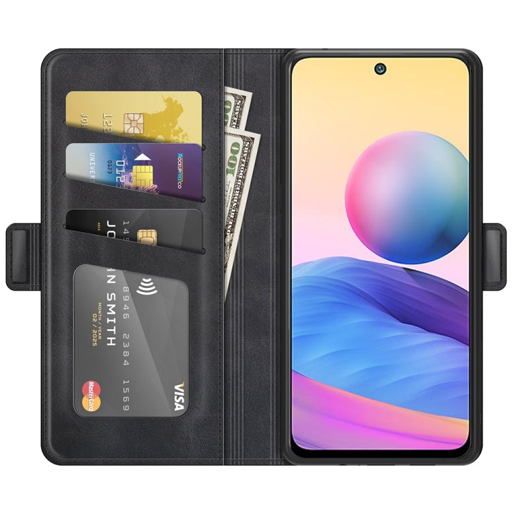 For Xiaomi Redmi Note 10 5G Dual-side Magnetic Buckle Horizontal Flip Leather Case with Holder & Card Slots & Wallet