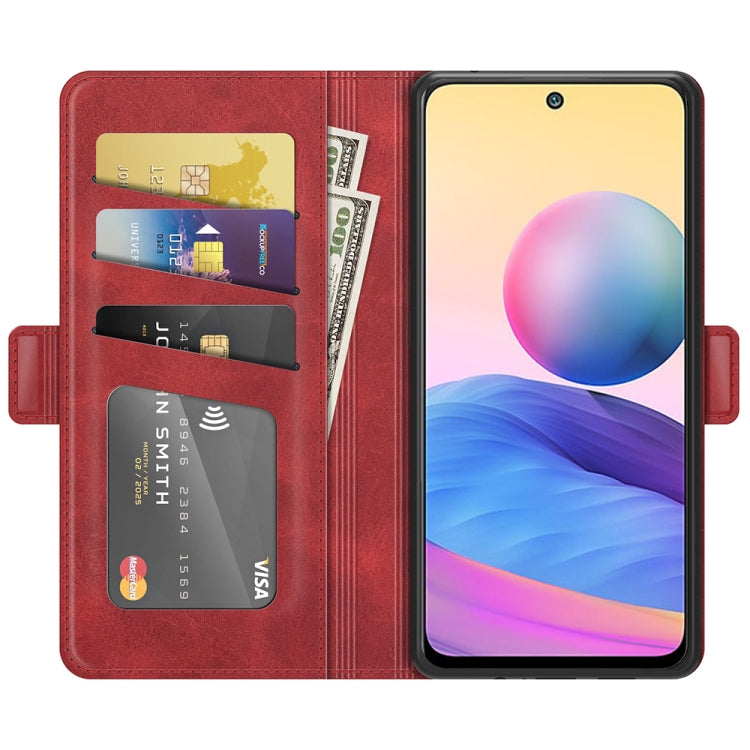 For Xiaomi Redmi Note 10 5G Dual-side Magnetic Buckle Horizontal Flip Leather Case with Holder & Card Slots & Wallet