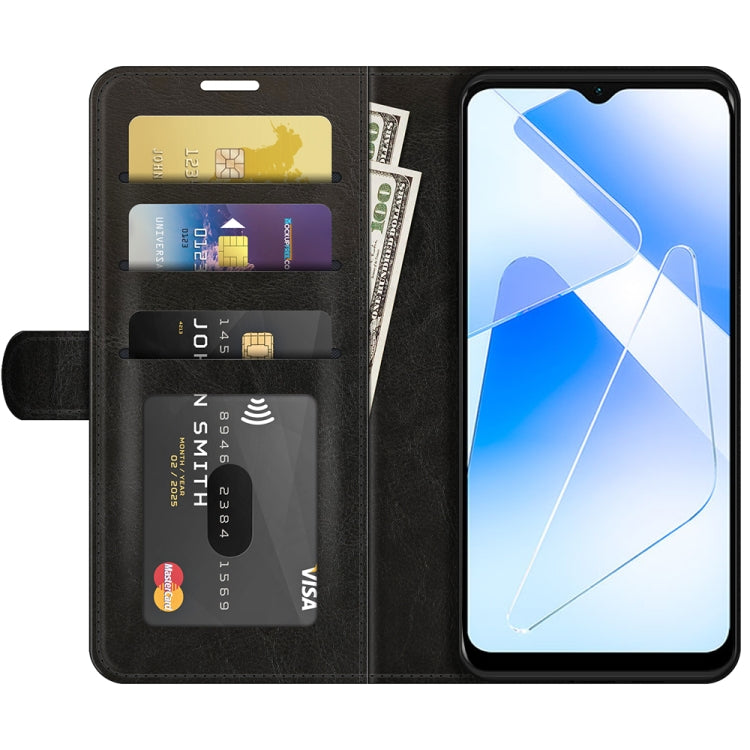 For OPPO A55 5G R64 Texture Single Horizontal Flip Protective Case with Holder & Card Slots & Wallet & Photo Frame