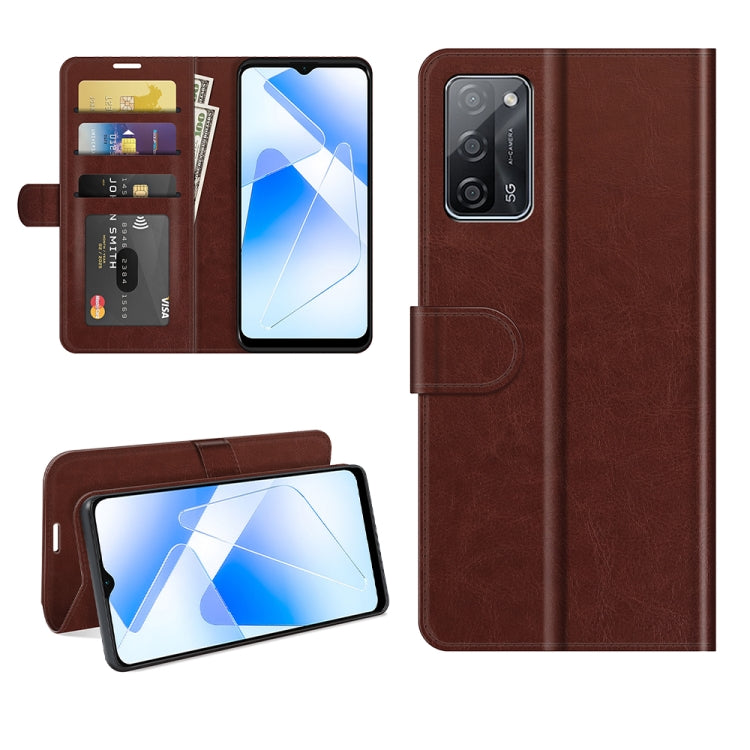 For OPPO A55 5G R64 Texture Single Horizontal Flip Protective Case with Holder & Card Slots & Wallet & Photo Frame