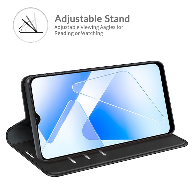 For OPPO A55 5G Retro-skin Business Magnetic Suction Leather Case with Holder & Card Slots & Wallet