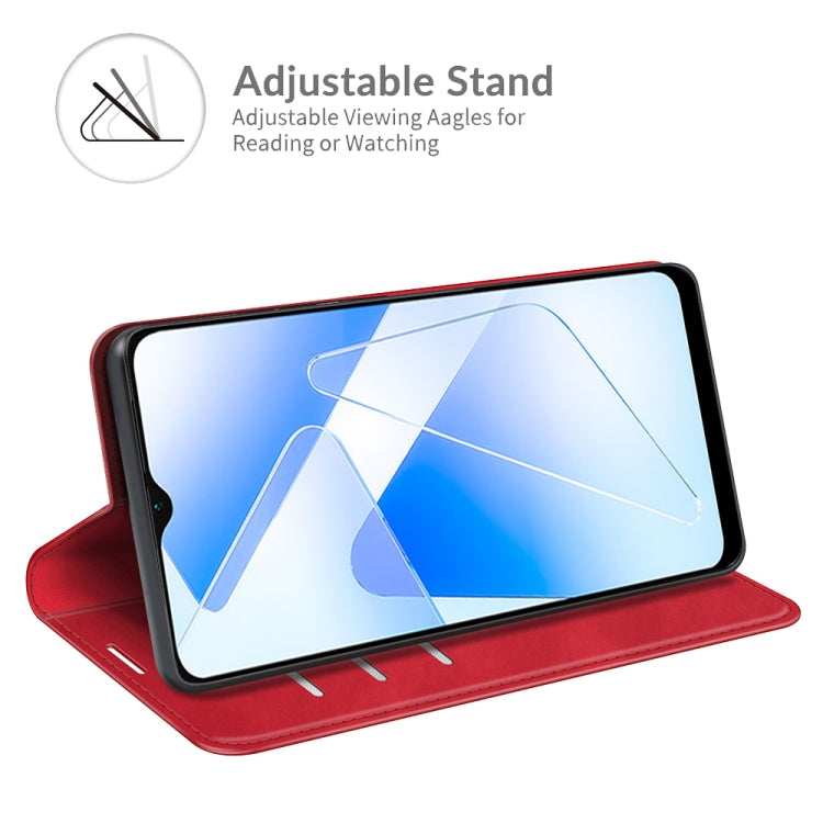 For OPPO A55 5G Retro-skin Business Magnetic Suction Leather Case with Holder & Card Slots & Wallet