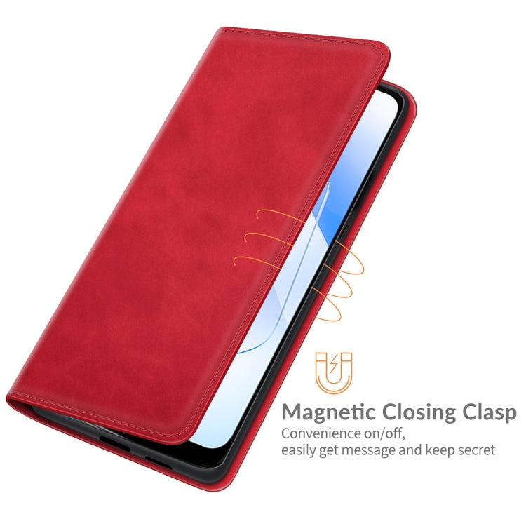 For OPPO A55 5G Retro-skin Business Magnetic Suction Leather Case with Holder & Card Slots & Wallet