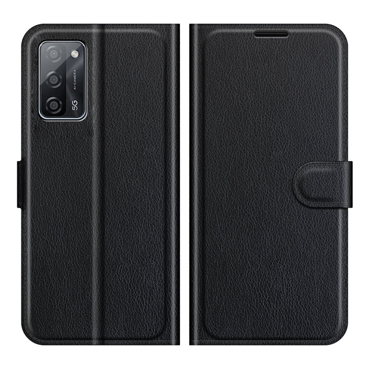 For OPPO A55 5G Litchi Texture Horizontal Flip Protective Case with Holder & Card Slots & Wallet