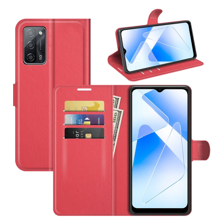 For OPPO A55 5G Litchi Texture Horizontal Flip Protective Case with Holder & Card Slots & Wallet