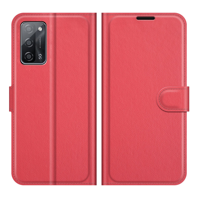 For OPPO A55 5G Litchi Texture Horizontal Flip Protective Case with Holder & Card Slots & Wallet