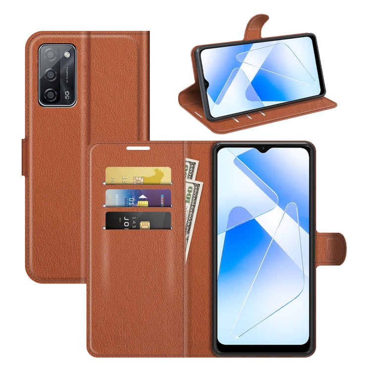 For OPPO A55 5G Litchi Texture Horizontal Flip Protective Case with Holder & Card Slots & Wallet
