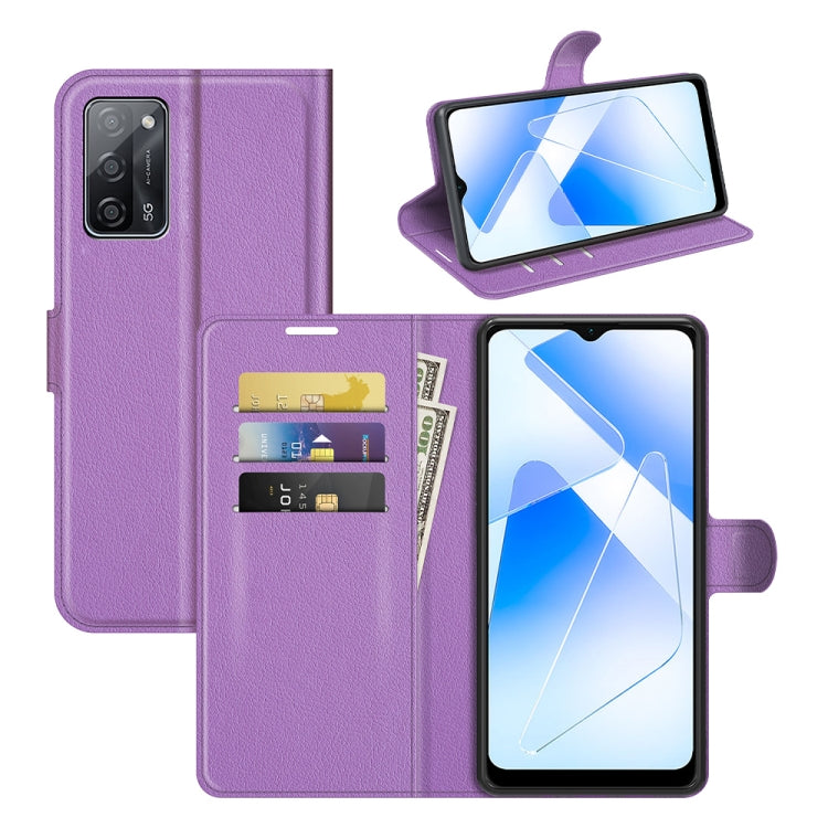 For OPPO A55 5G Litchi Texture Horizontal Flip Protective Case with Holder & Card Slots & Wallet