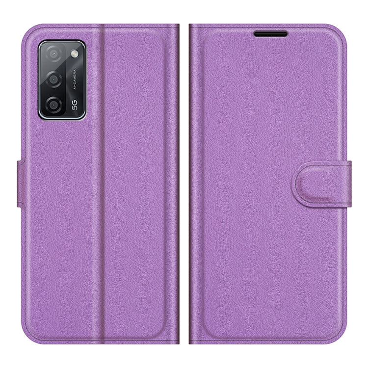 For OPPO A55 5G Litchi Texture Horizontal Flip Protective Case with Holder & Card Slots & Wallet