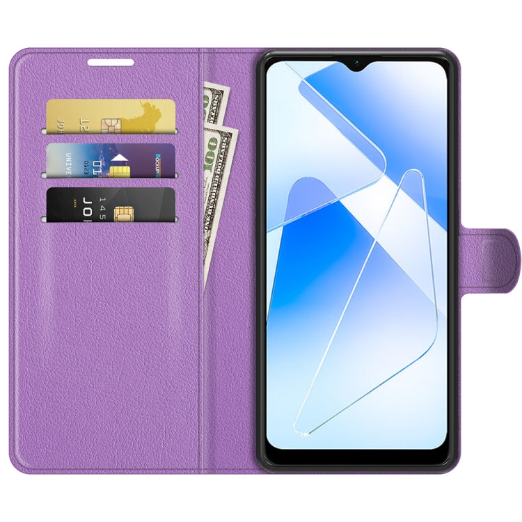 For OPPO A55 5G Litchi Texture Horizontal Flip Protective Case with Holder & Card Slots & Wallet
