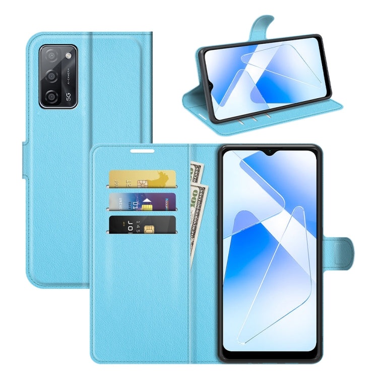 For OPPO A55 5G Litchi Texture Horizontal Flip Protective Case with Holder & Card Slots & Wallet