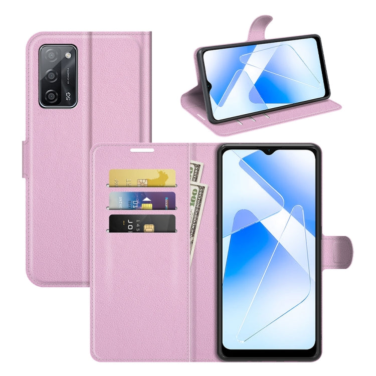 For OPPO A55 5G Litchi Texture Horizontal Flip Protective Case with Holder & Card Slots & Wallet