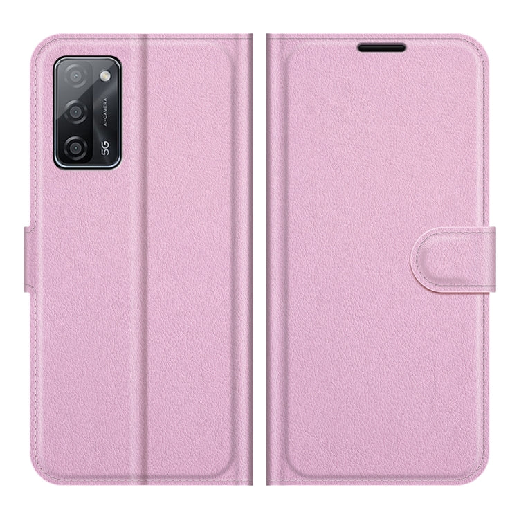 For OPPO A55 5G Litchi Texture Horizontal Flip Protective Case with Holder & Card Slots & Wallet