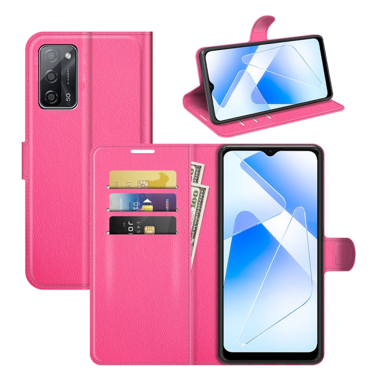 For OPPO A55 5G Litchi Texture Horizontal Flip Protective Case with Holder & Card Slots & Wallet