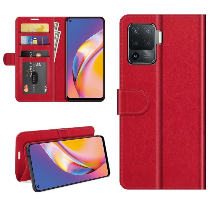 For OPPO A94 4G / F19 Pro / Reno5 Lite R64 Texture Single Horizontal Flip Protective Case with Holder & Card Slots & Wallet& Photo Frame