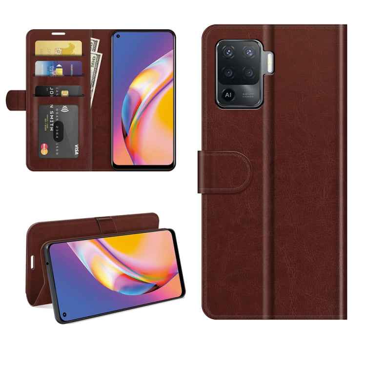 For OPPO A94 4G / F19 Pro / Reno5 Lite R64 Texture Single Horizontal Flip Protective Case with Holder & Card Slots & Wallet& Photo Frame