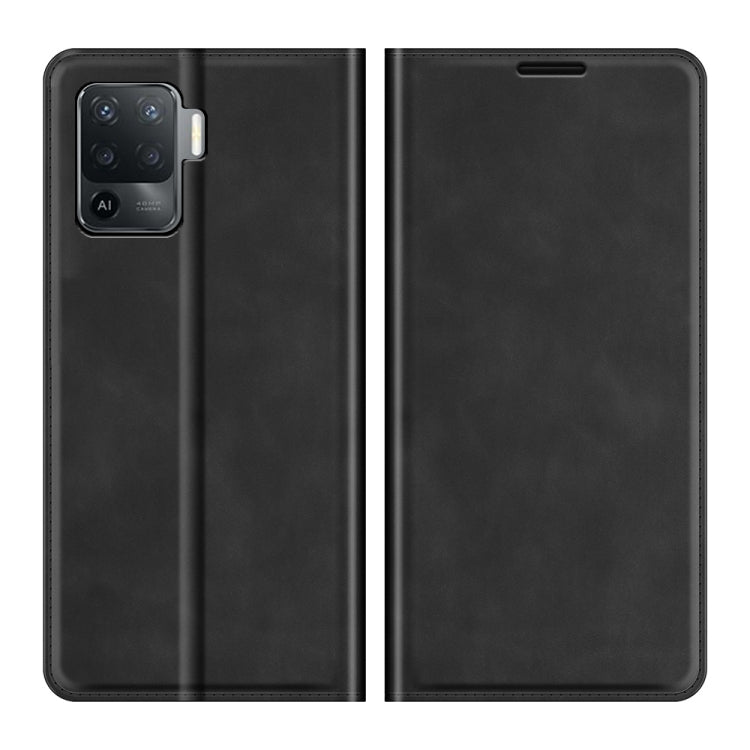 For OPPO A94 4G / F19 Pro / Reno5 Lite Retro-skin Business Magnetic Suction Leather Case with Holder & Card Slots & Wallet