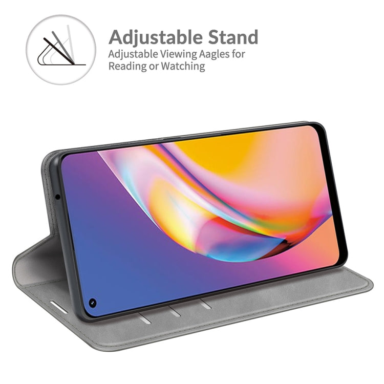 For OPPO A94 4G / F19 Pro / Reno5 Lite Retro-skin Business Magnetic Suction Leather Case with Holder & Card Slots & Wallet