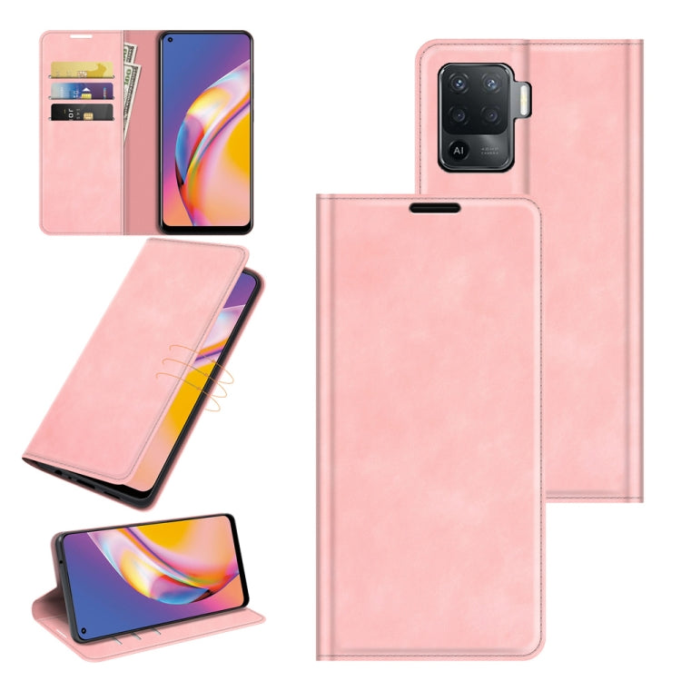 For OPPO A94 4G / F19 Pro / Reno5 Lite Retro-skin Business Magnetic Suction Leather Case with Holder & Card Slots & Wallet