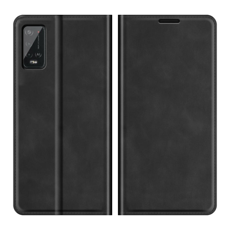 For Wiko Power U20 Retro-skin Business Magnetic Suction Leather Case with Holder & Card Slots & Wallet