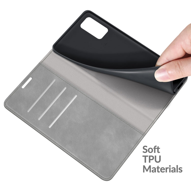 For Wiko Power U20 Retro-skin Business Magnetic Suction Leather Case with Holder & Card Slots & Wallet