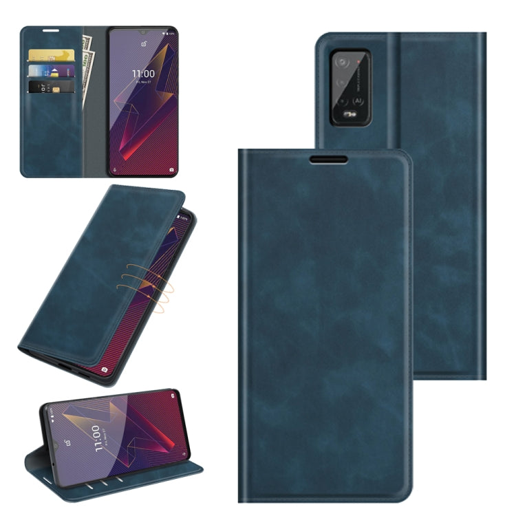 For Wiko Power U20 Retro-skin Business Magnetic Suction Leather Case with Holder & Card Slots & Wallet