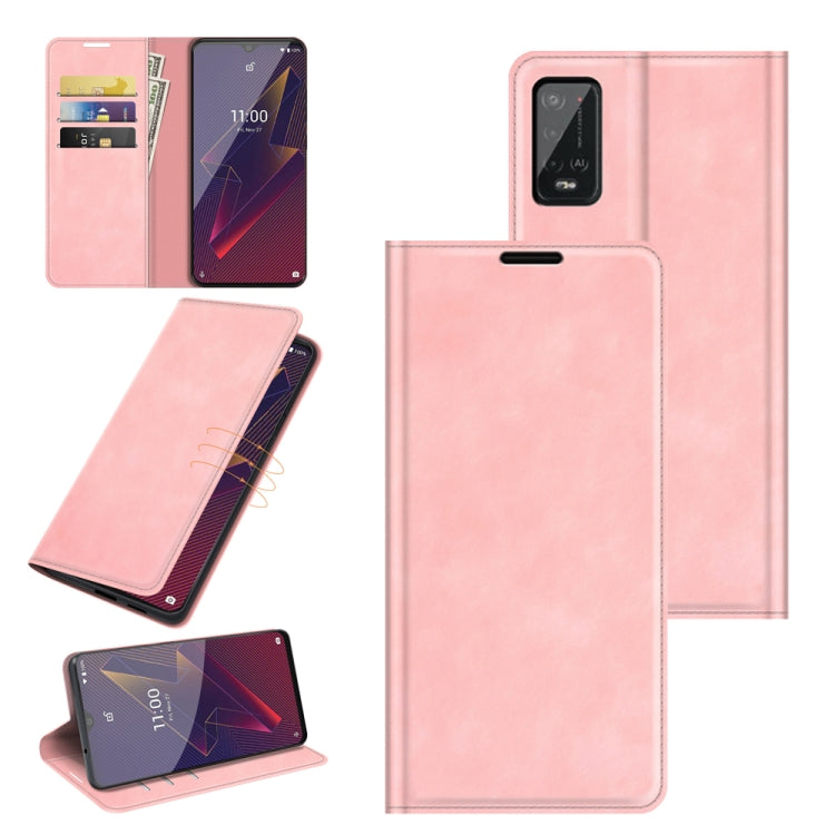 For Wiko Power U20 Retro-skin Business Magnetic Suction Leather Case with Holder & Card Slots & Wallet