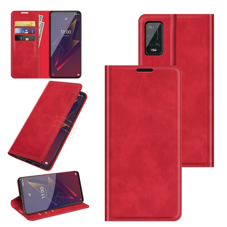 For Wiko Power U20 Retro-skin Business Magnetic Suction Leather Case with Holder & Card Slots & Wallet